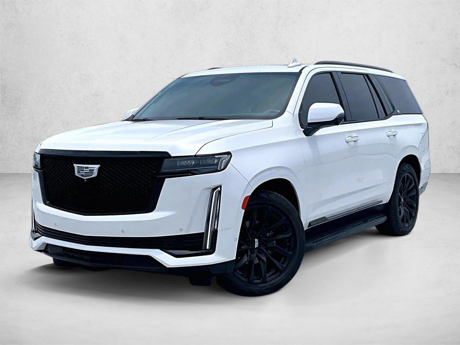 2021 Cadillac Escalade Sport Platinum in Crystal White Tricoat — front three-quarter view