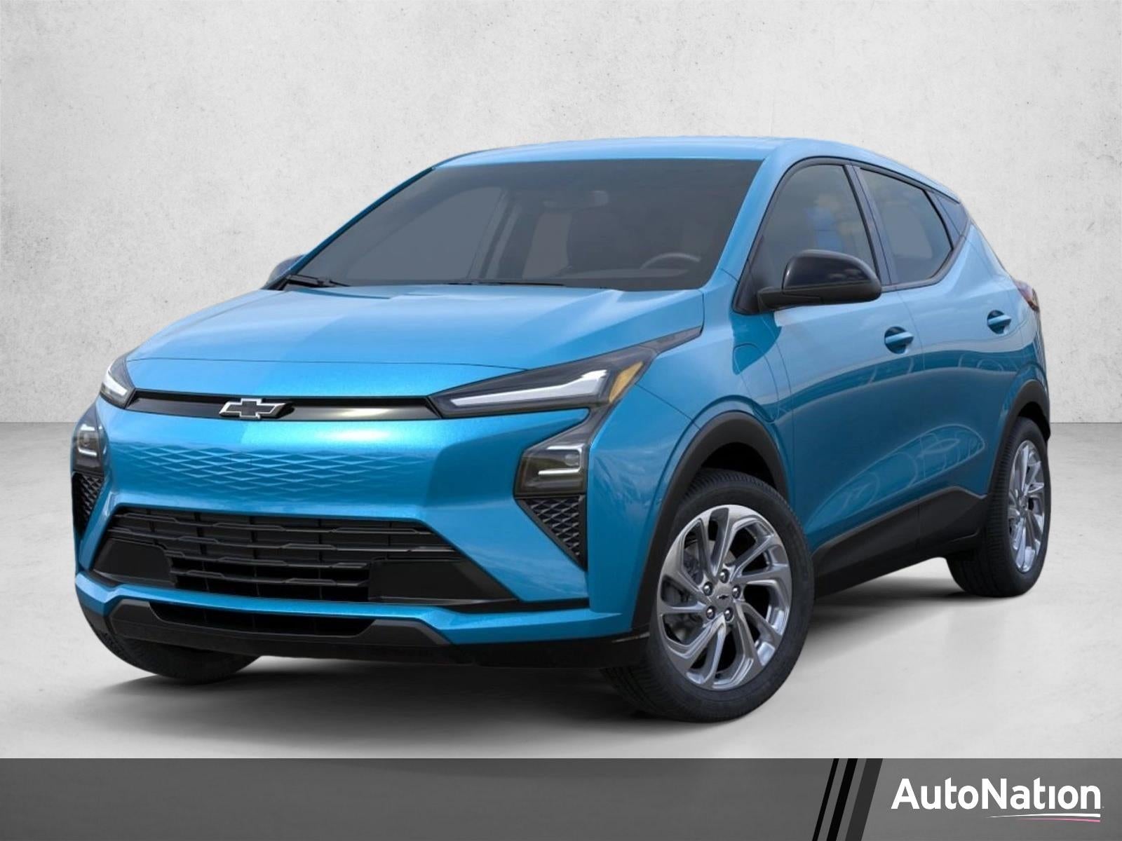 2027 Chevrolet Bolt LT in Marina Blue Metallic — front three-quarter view