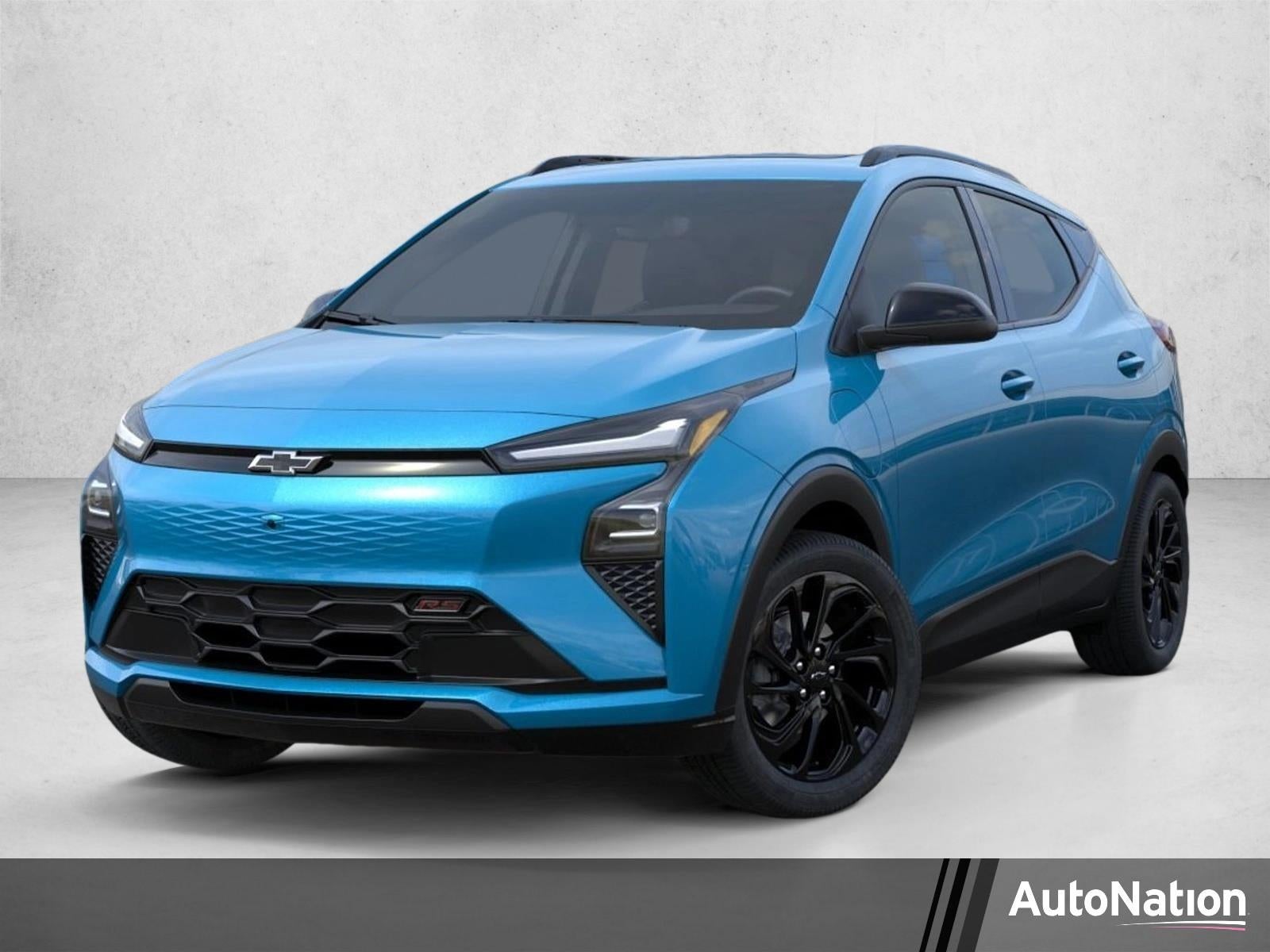 2027 Chevrolet Bolt RS in Marina Blue Metallic — front three-quarter view