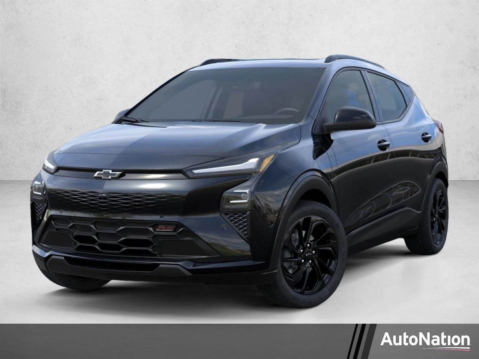 2027 Chevrolet Bolt RS in Mosaic Black Metallic — front three-quarter view