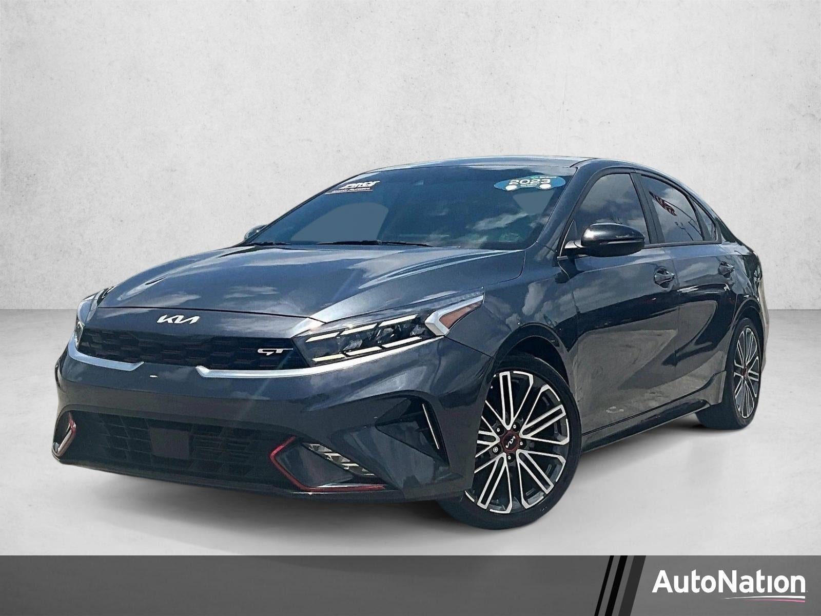 2023 Kia Forte GT in Gray — front three-quarter view