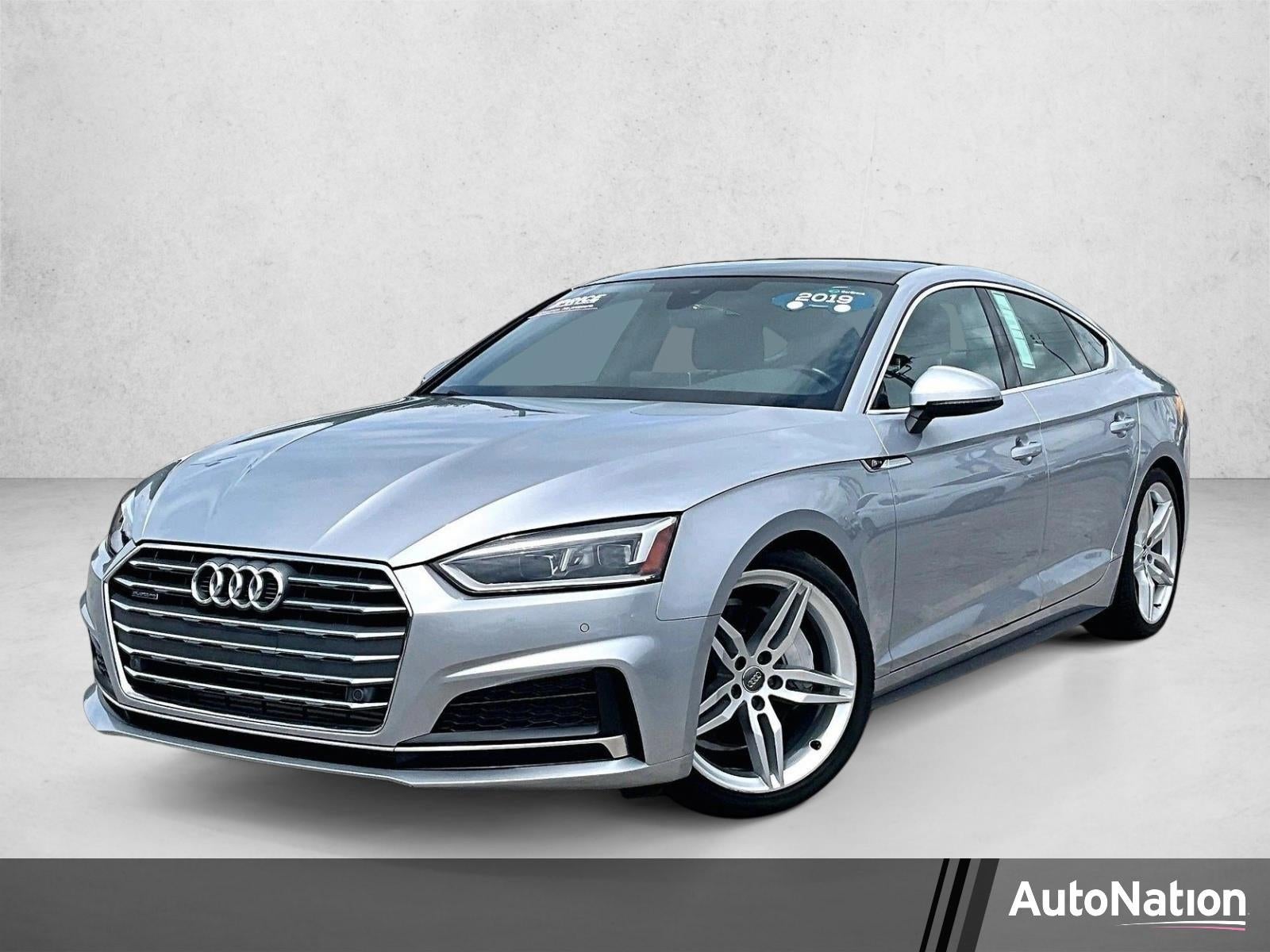 2019 Audi A5 45 Premium in Silver — front three-quarter view