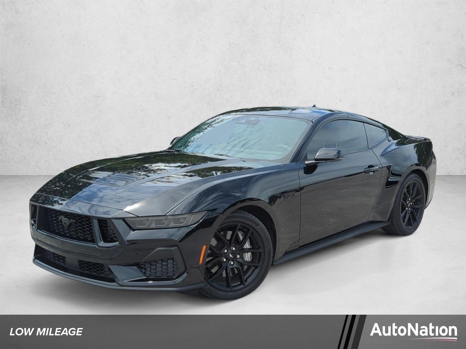 2025 Ford Mustang GT Premium Fastback in Shadow Black — front three-quarter view
