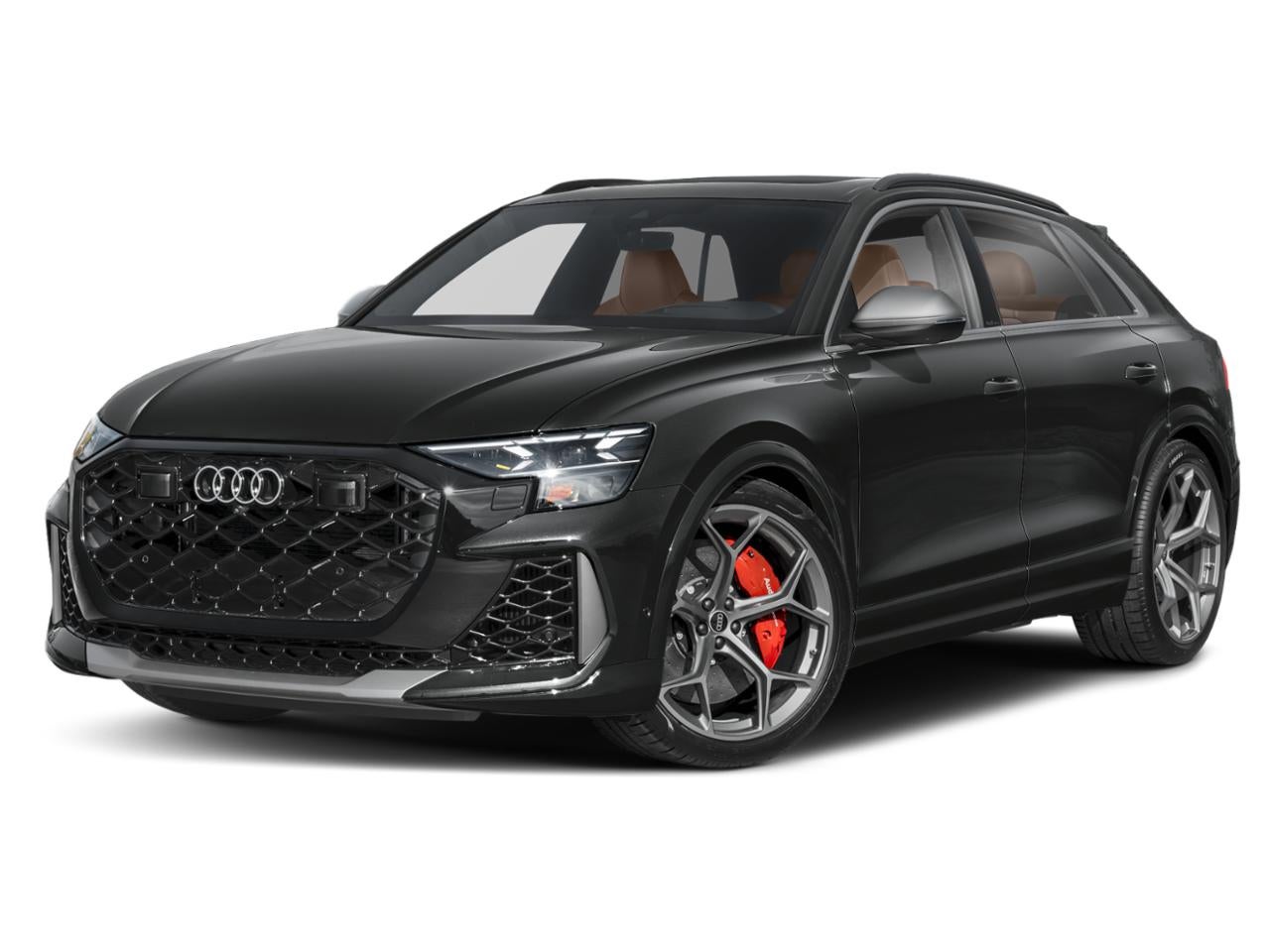2025 Audi RS Q8 performance 4.0 TFSI quattro in Mythos Black Metallic — front three-quarter view